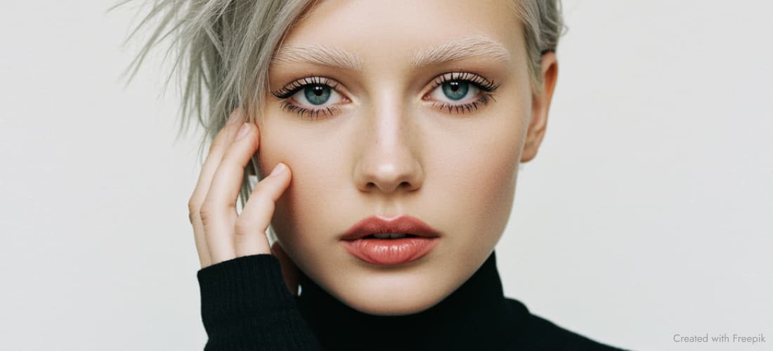 Девушка с осветленными бровями 