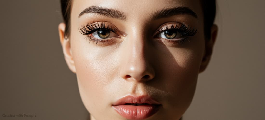 Девушка с 3Д ресницами