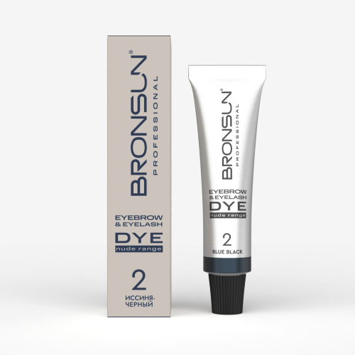 Крем-краска для бровей и ресниц NUDE RANGE BRONSUN, цвет иссиня-черный #2, 15 мл