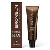 Крем-краска для бровей и ресниц BRONSUN, цвет темно-коричневый #7, 15 мл