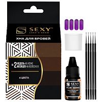 Набор для домашнего использования SEXY BROW HENNA (4 капсулы), 4 цвета