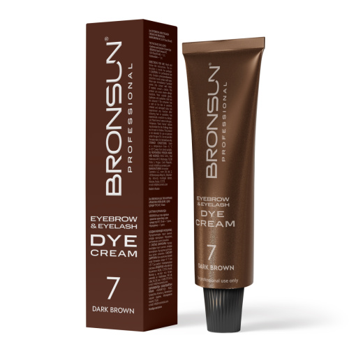 Крем-краска для бровей и ресниц BRONSUN, цвет темно-коричневый #7, 15 мл фото 2