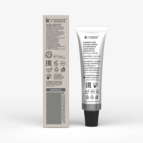 Крем-краска для бровей и ресниц NUDE RANGE BRONSUN, цвет графит #3, 15 мл фото 2