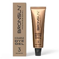 Краска для ресниц и бровей BRONSUN, цвет иссиня-чёрный #3, 15 мл
