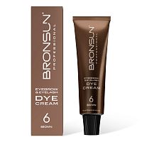 Крем-краска для бровей и ресниц BRONSUN, цвет коричневый #6, 15 мл