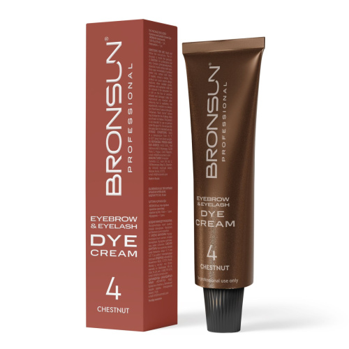Крем-краска для бровей и ресниц BRONSUN, цвет каштан #4, 15 мл фото 2