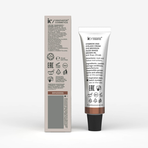 Крем-краска для бровей и ресниц NUDE RANGE BRONSUN, цвет коричневый #6, 15 мл фото 2