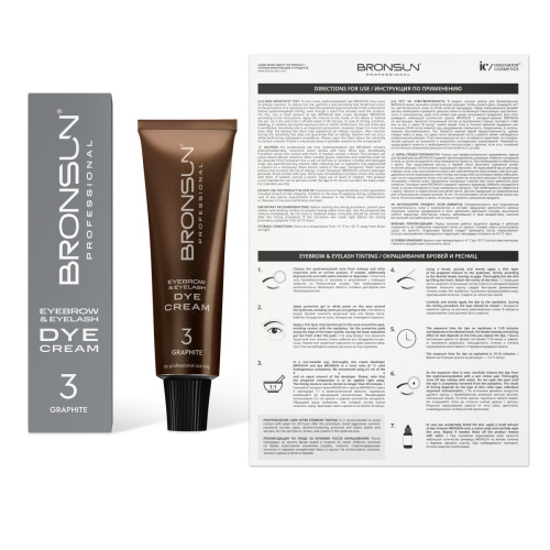 Крем-краска для бровей и ресниц BRONSUN, цвет графит #3, 15 мл фото 10