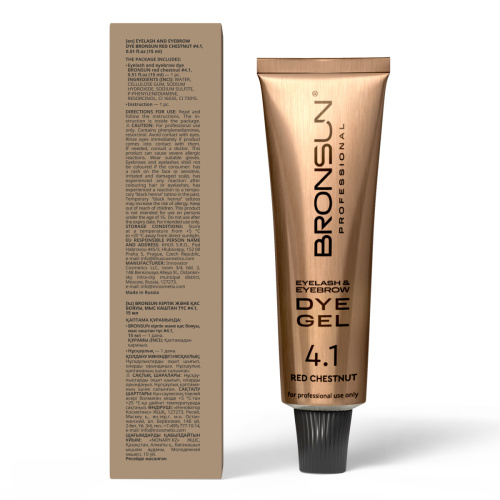 Краска для ресниц и бровей BRONSUN, цвет медный каштан #4.1, 15 мл фото 6